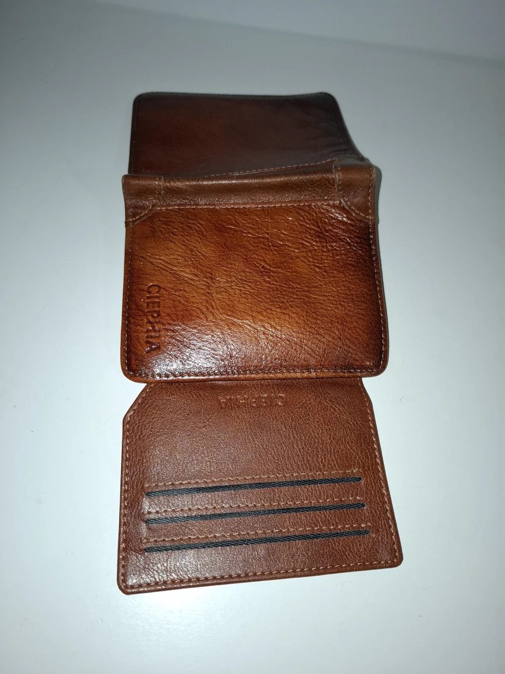 Men's Brown Faux Leather Bifold Wallet